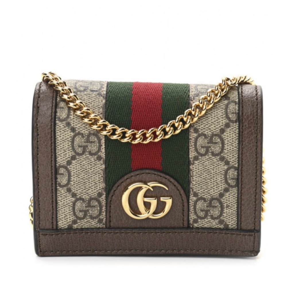 Ophidia GG Chain Card Case Wallet